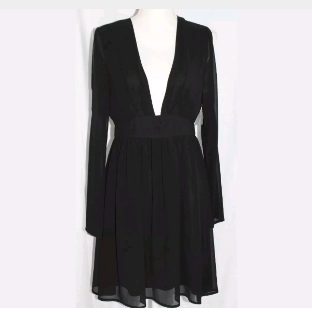 Fab'rik cold shoulder open back black dress